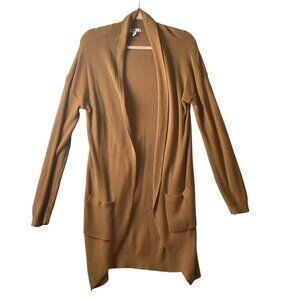 Nordstrom BP. Open Front Long Cardigan Sweater Pockets Women Small‎ Mustard